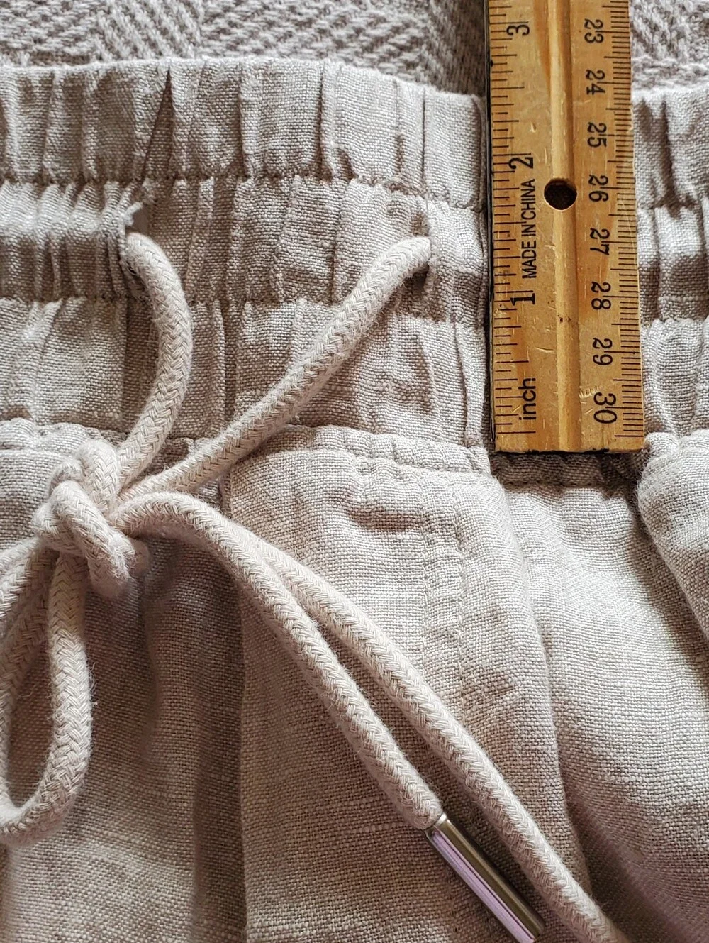 NWT Quince 100% European Linen Wide Leg Pants Flax Drawstring